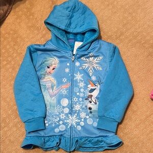 Disney Blue Elsa & Olaf Hooded Zip-Up Sweatshirt